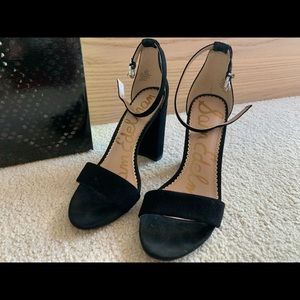 Sam Edelman Yaro Black Suede heel sandals | 6.5